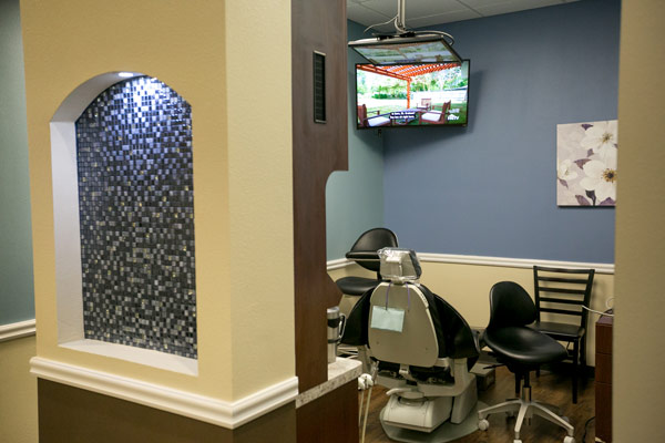 Entertainment set up at Parkside Dental 